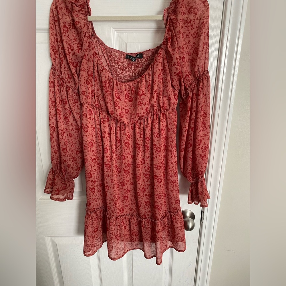 Red floral dress